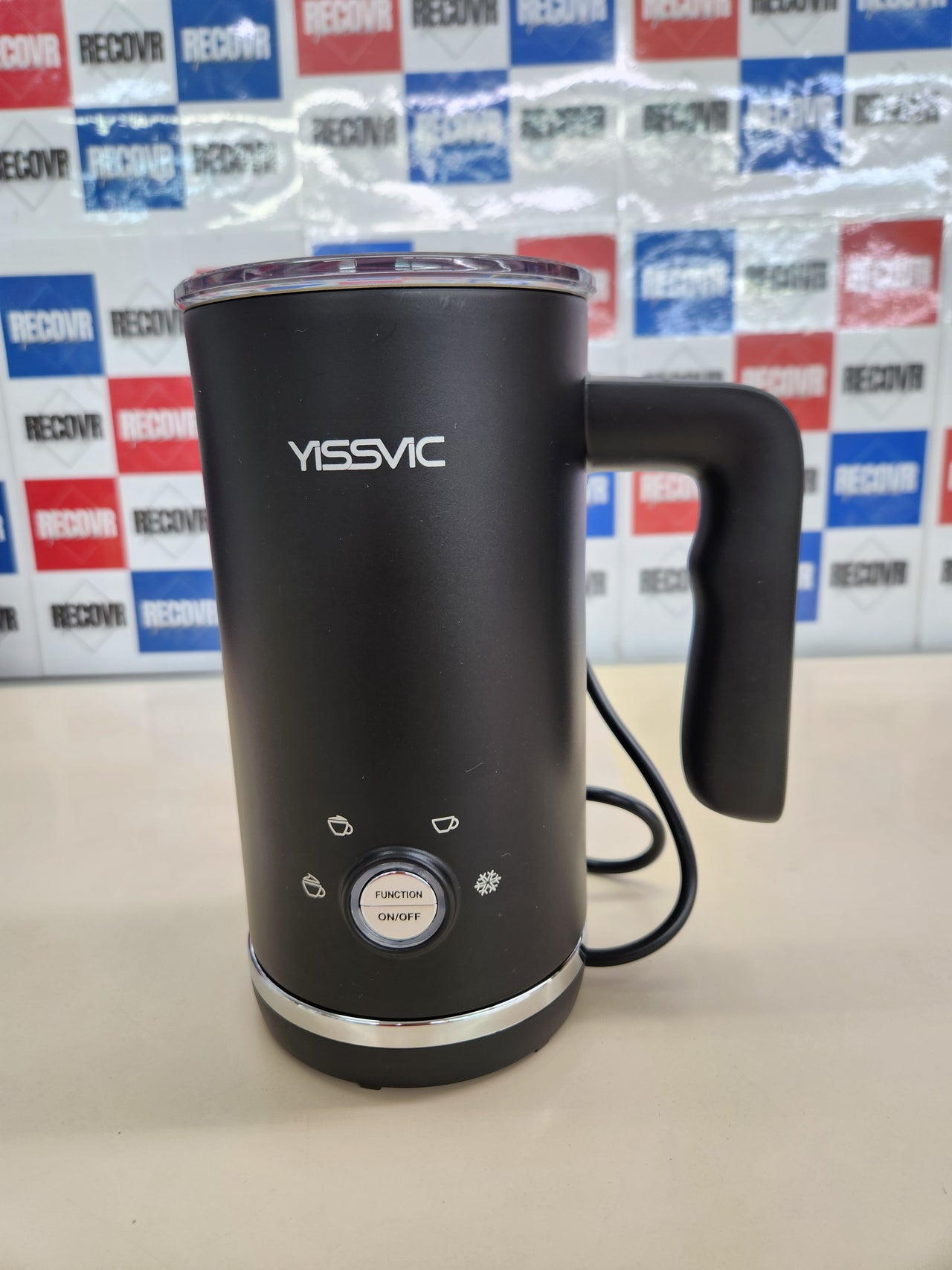 Espumador leche 600W, 300ml, eléctrico 4 en 1, espumador eléctrico, espumador de leche de acero inoxidable, control de temperatura, revestimiento antiadherente Yissvic
