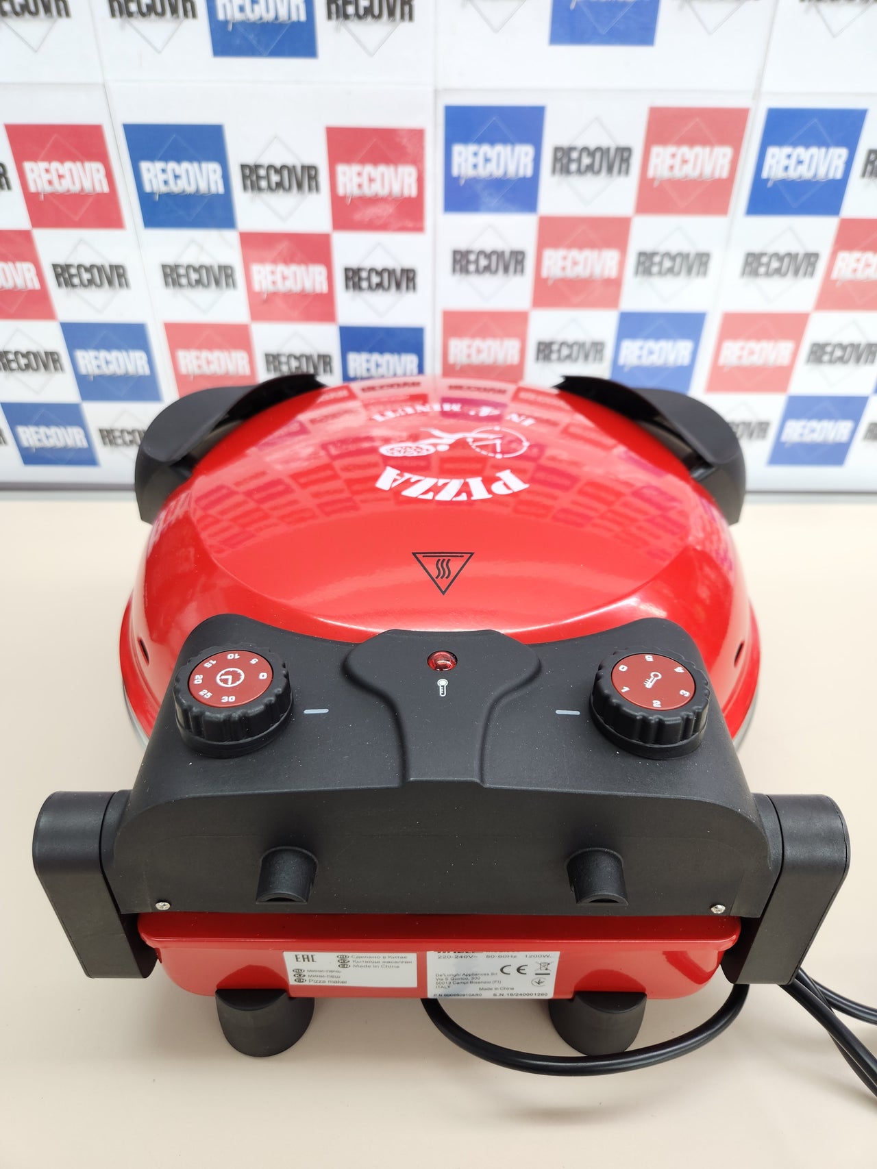 Mini horno pizza 4 minutos,1200 W, 5 niveles temperatura, diámetro 33 cm, regulador tiempo 30 minutos y temperatura, indicador luminosos encendido/apagado, Ariete 909
