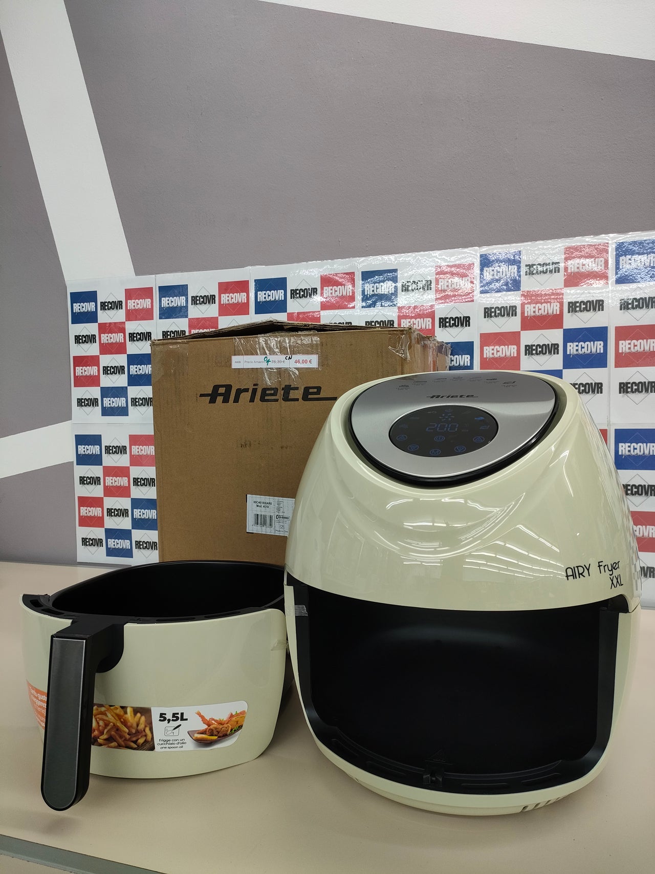 Ariete 4618/02- Freidora saludable XXL sin aceite (pantalla lcd, temporizador ajustable 60 min, 7 programas, temperatura ajustable 80-200Âșc), color beige