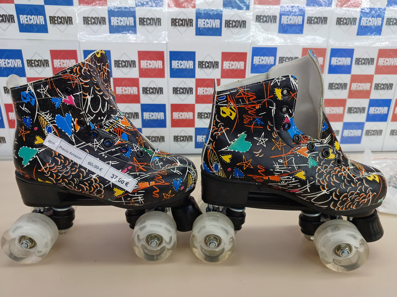 Patines LED 4 ruedas talla 37 graffiti mujer/hombre