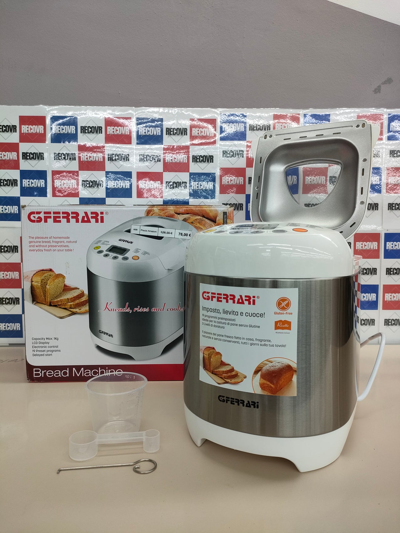 Panificadora 1 KG, 550 W, Acero Inoxidable, Blanco G3 Ferrari G1007800 G10078