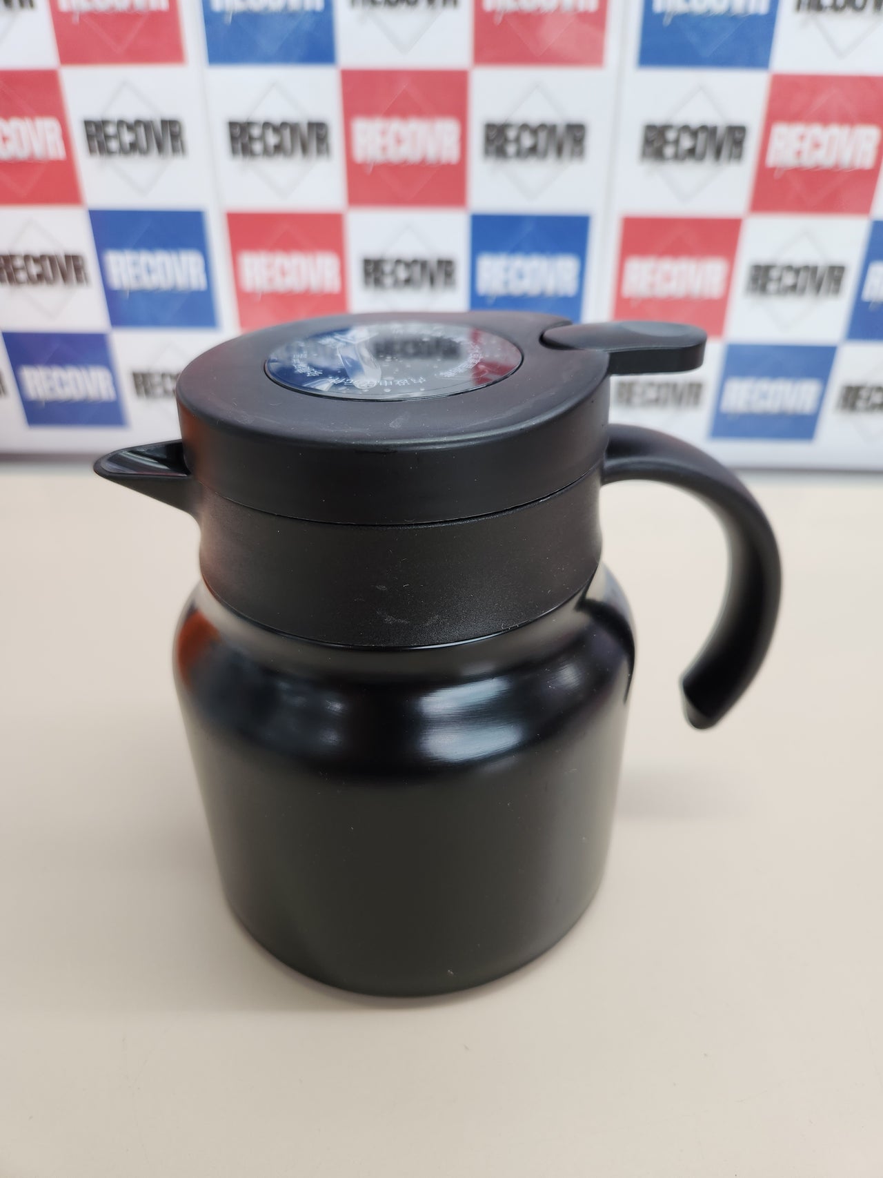 Tetera infusor 800 ml, jarra térmica de acero inoxidable con pantalla de temperatura y cepillo de limpieza, tetera para café, té, bebidas (negro) - Sin BPA