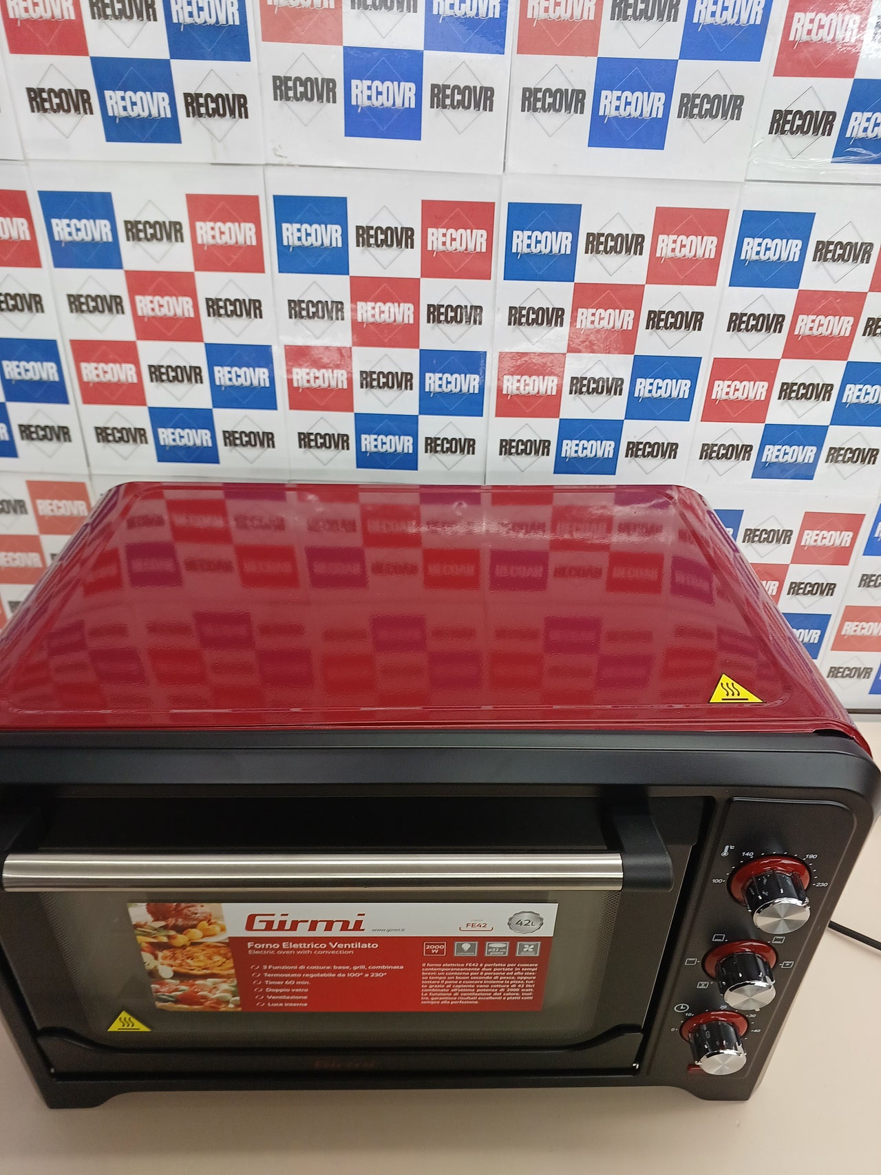 Horno eléctrico 2000W acero rojo - Girmi