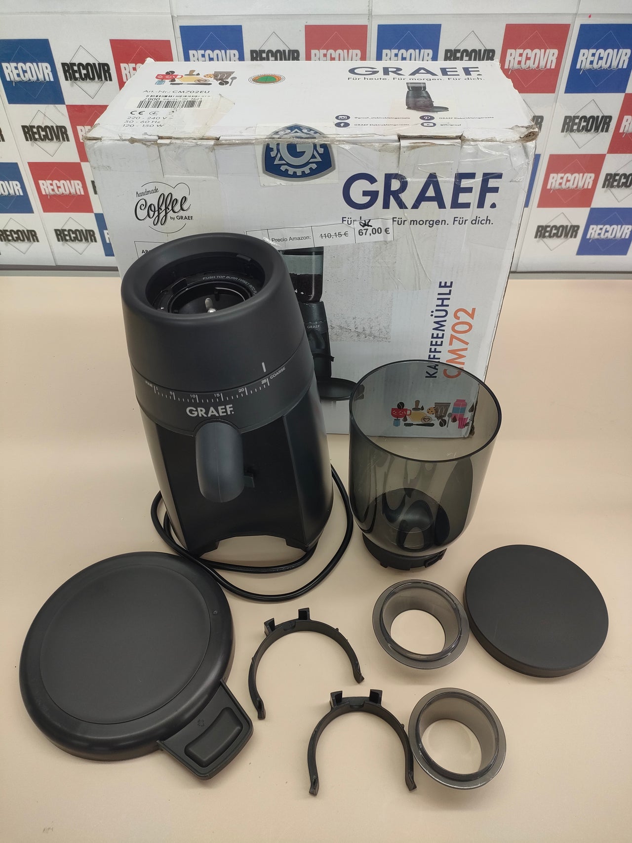 Graef CM702EU - Molinillo de café (128 W), color negro mate