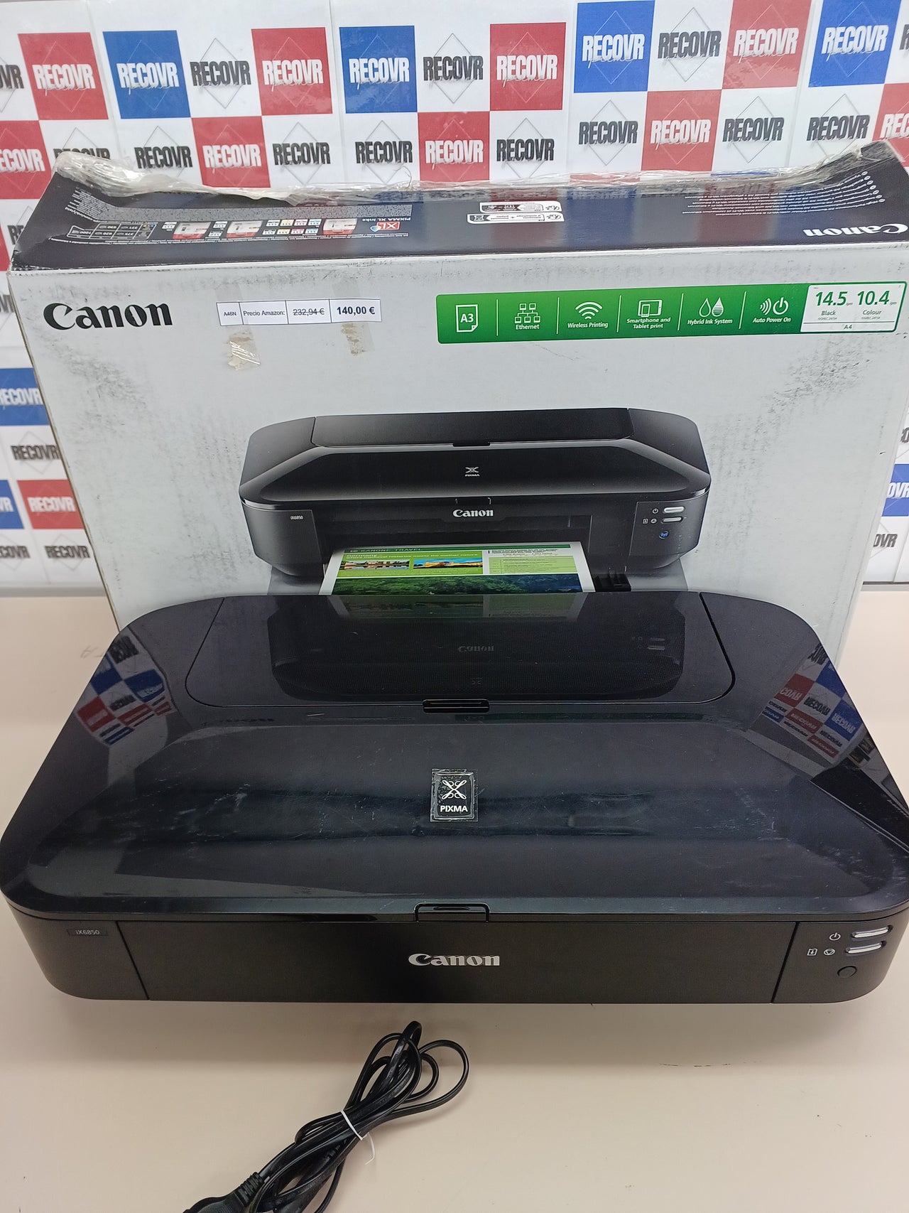 Impresora para Oficinas Canon Pixma iX6850, Sistema de Inyección de Tinta, A3+, WiFi, Impresión Desde Dispositivos Móviles, Compacta, Cartuchos Tinta XL, Impresión de Alta Velocidad, Negro