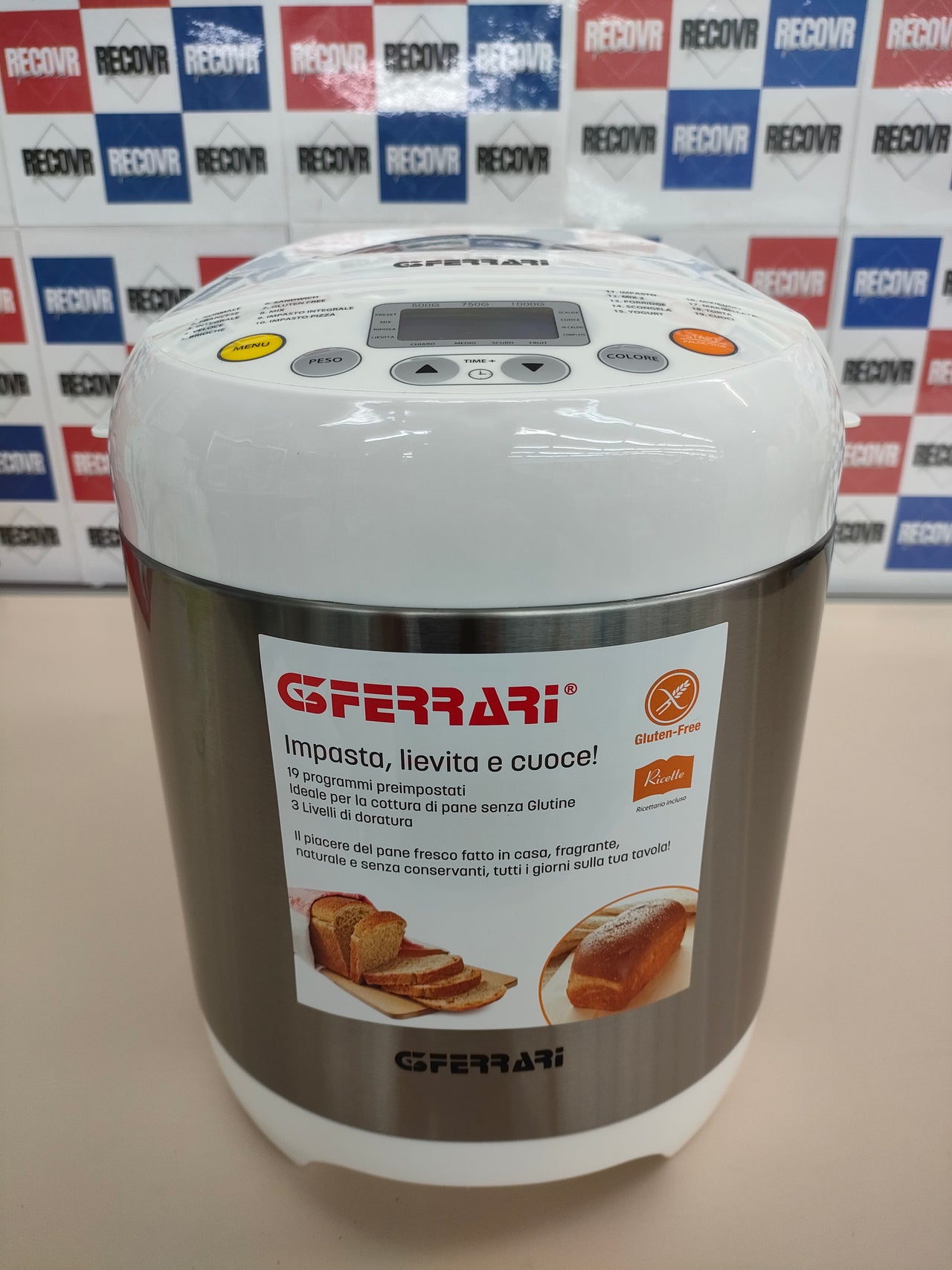 Panificadora 1 KG, 550 W, Acero Inoxidable, Blanco G3 Ferrari G1007800 G10078