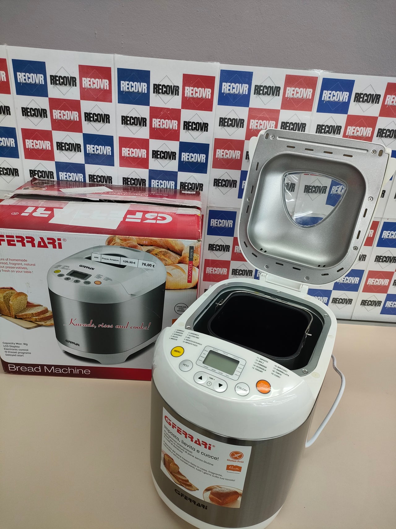 Panificadora 1 KG, 550 W, Acero Inoxidable, Blanco G3 Ferrari G1007800 G10078
