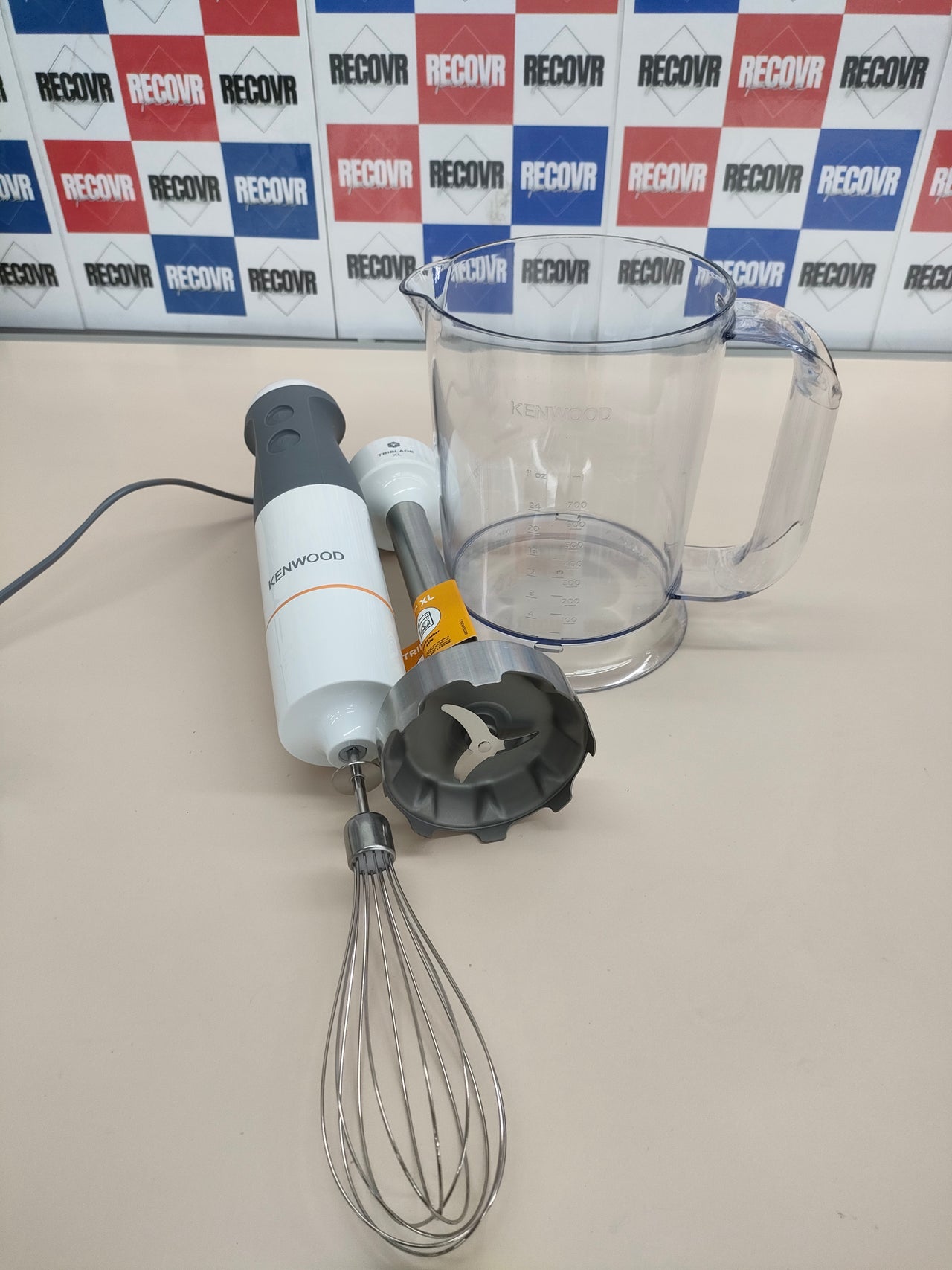 Kenwood Batidora de Mano, Accesorio Compatible con la Batidora Triblade XL, Fácil Ajuste Giratorio, Apta para Lavavajillas, Acero Inoxidable, HBM40.002WH
