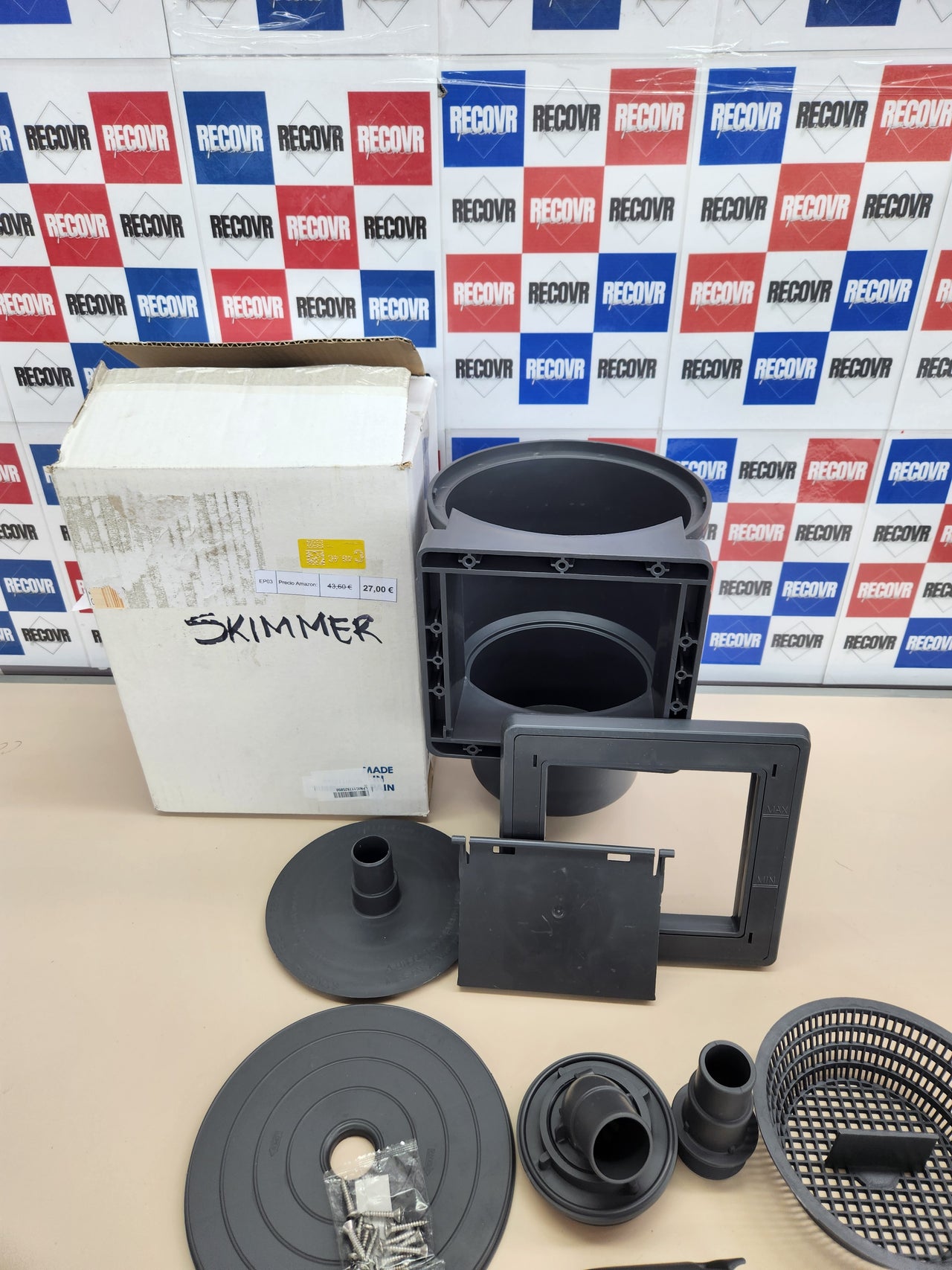 Skimmer Piscina Estándar Válvula Impulsión, Gris Gre AR100G -