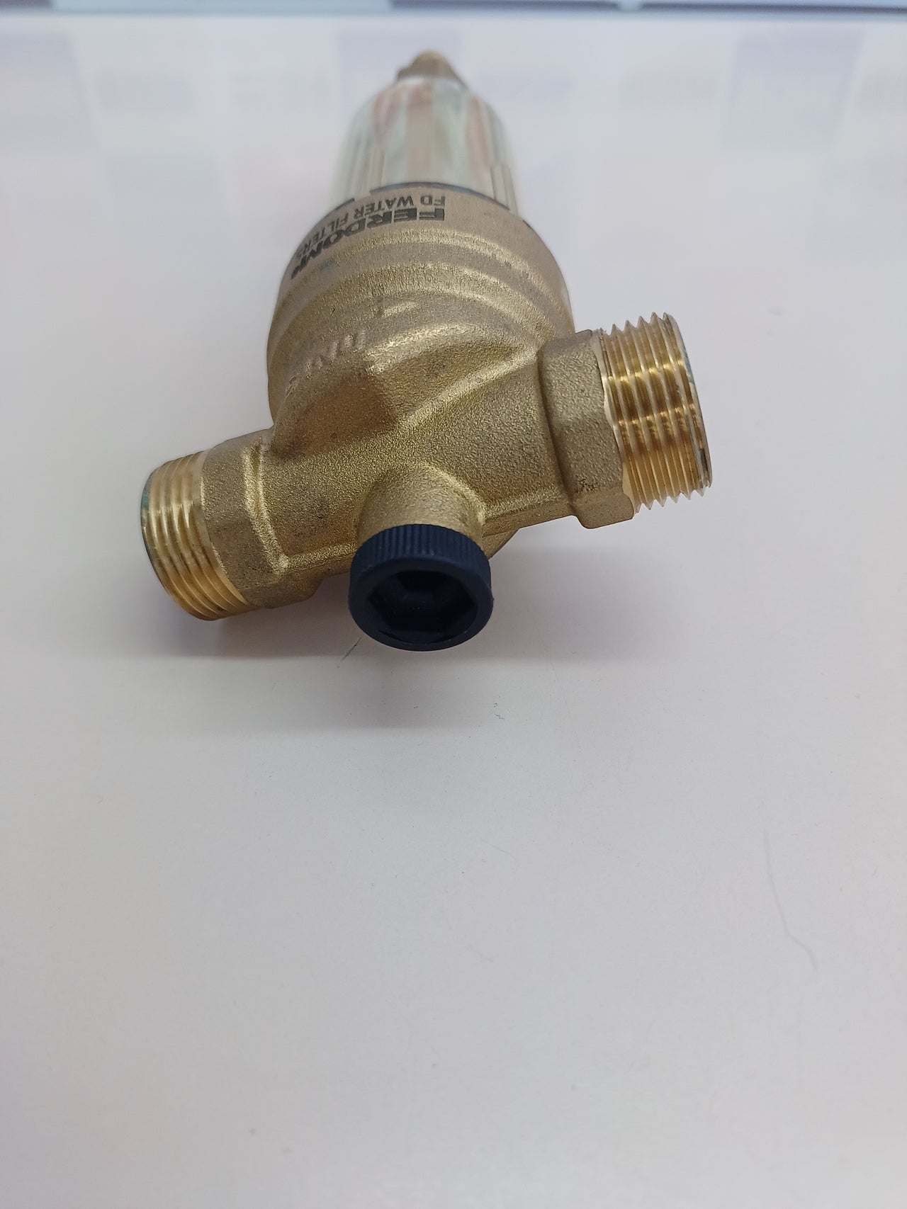Prefiltro de Agua Reutilizable con Malla de Acero Inoxidable 90 Micras, Cabezal de Latón, Conexión 1/2" y 3/4"FERDOM FD177