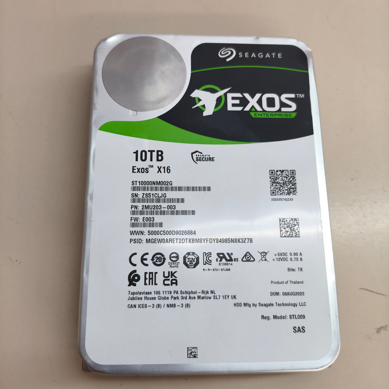 Disco Duro Seagate Exos X16 10TB