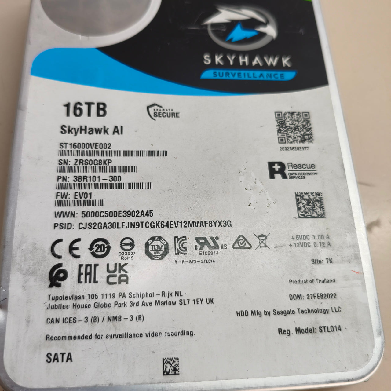 Disco Duro Seagate SkyHawk AI 16TB