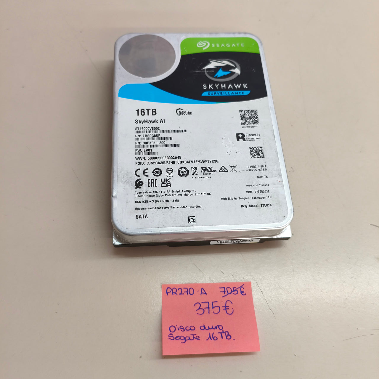 Disco Duro Seagate SkyHawk AI 16TB