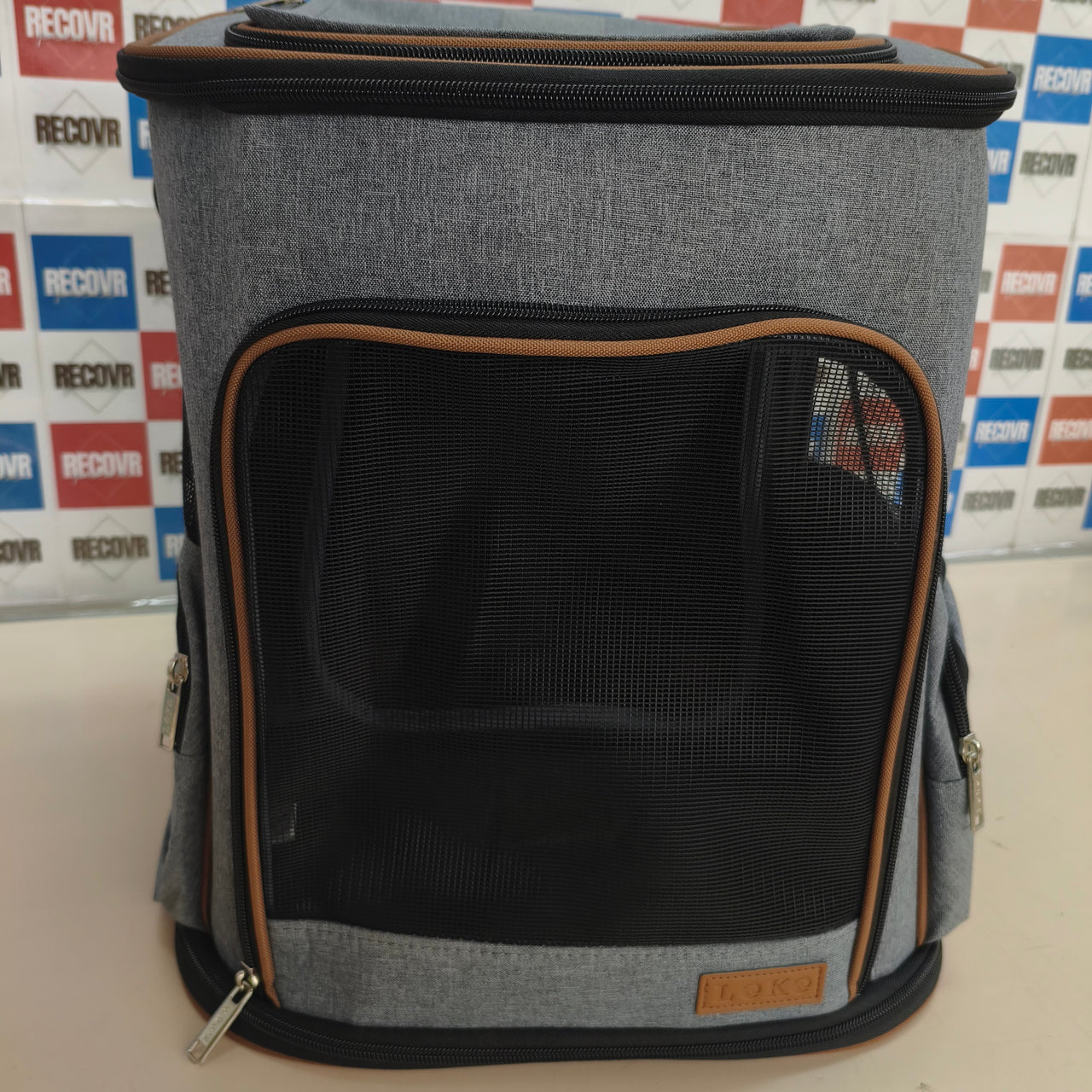 Lekesky: mochila transportín expandible para gatos y perros, gris (XL)