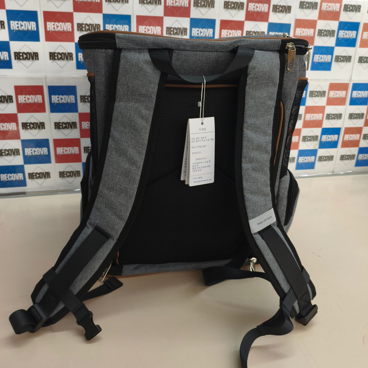 Lekesky: mochila transportín expandible para gatos y perros, gris (XL)