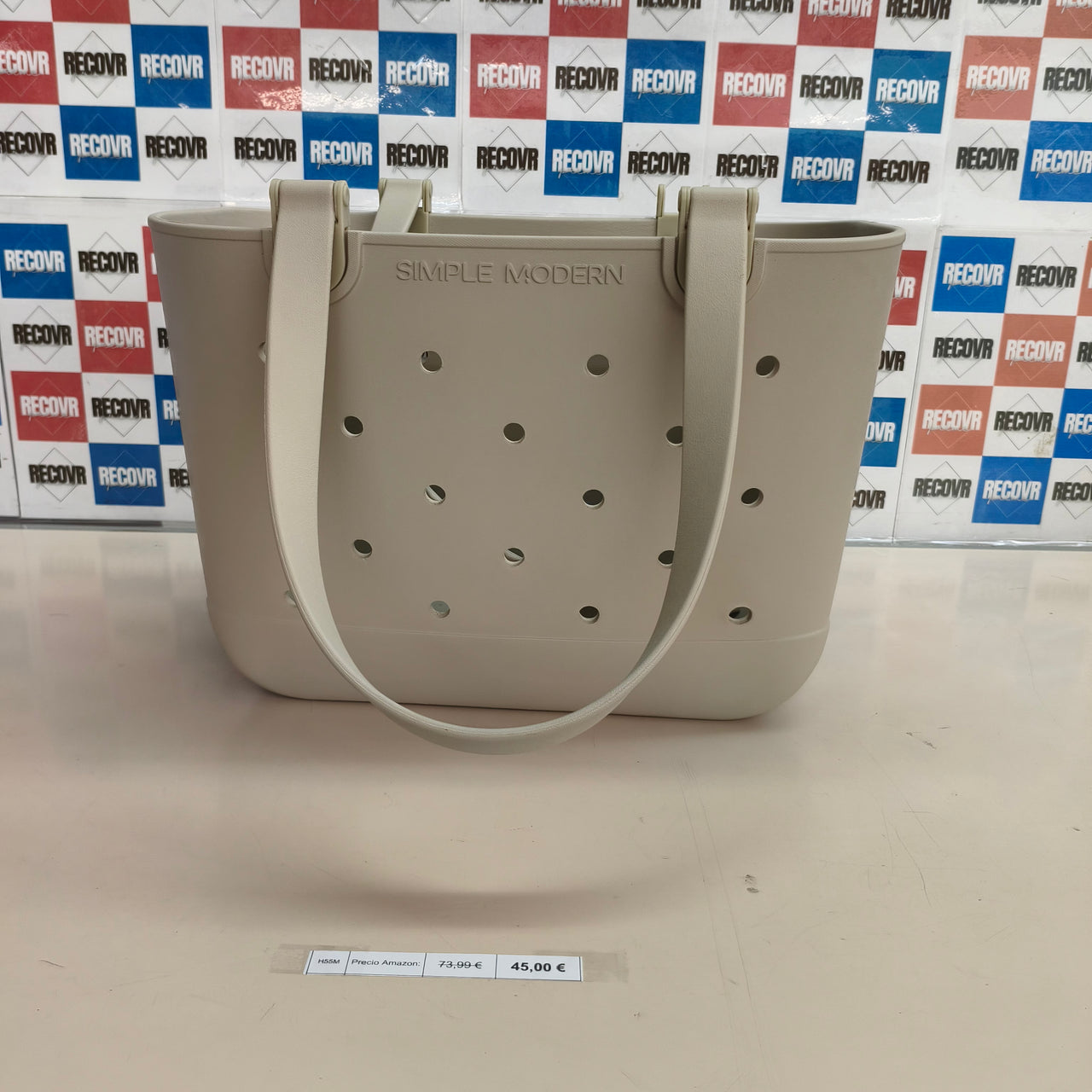 Simple Modern: bolso de playa impermeable de goma, Almond Birch