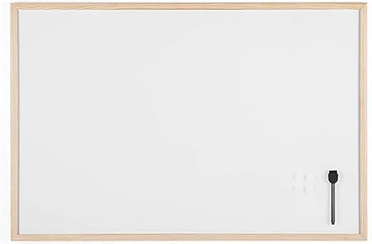 Bi-Office Lavagna Magnetica Bianca Basic Con Cornice In Legno, Superficie Speciale Cancellabile A Secco, 900 x 600 mm