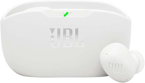 JBL Wave Buds 2, Auriculares True Wireless con cancelación de Ruido Activa, Bluetooth, hasta 40 hrs de autonomía, Sonido JBL Pure Bass, Smart Ambient, conexión multipunto, Blanco