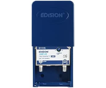 EDISION AMP-10 Mastverstärker 1UHF, 10-25db Einstellbar, 107dBmV, 24V, für Digitale Terrestrische DVB-T/T2 Antennnen geeignet, Frequenzbereich UHF 470-694Mhz, 5G LTE Filter