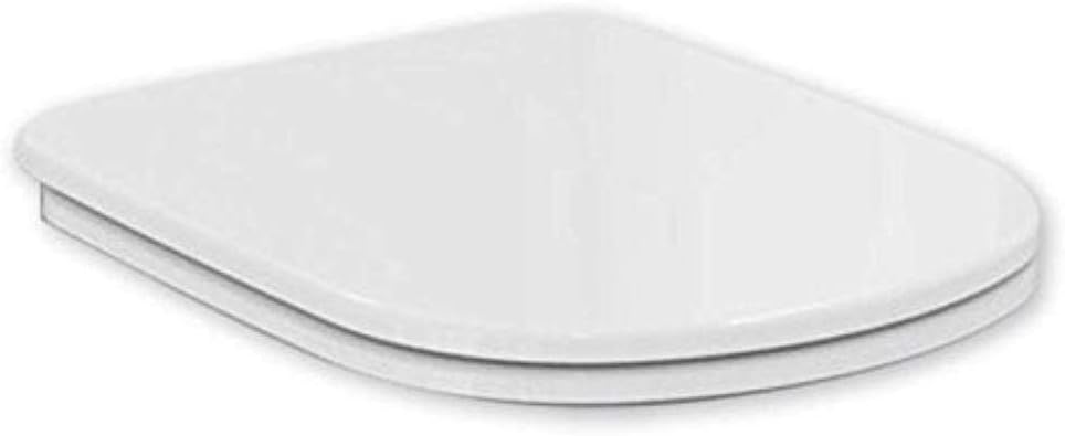 Ceramica Dolomite J523301 Asiento de inodoro exclusivo original Gemma 2 Series, cierre lento, bisagras de plástico incluidas, blanco