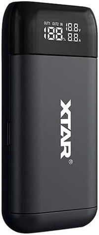 Cargador de batería rápido + Power Bank XTAR PB2S Tipo-C Cargador de batería portátil de Doble función USB C para 18650 18700 20700 21700 (baterías no Incluidas)