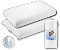 Michelangelo - Almohada de Espuma viscoelástica Alta de 15 cm, Soporte Cervical, hipoalergénica y transpirante - Almohada ortopédica ergonómica antirronquidos con Funda Lavable - Made in Italy