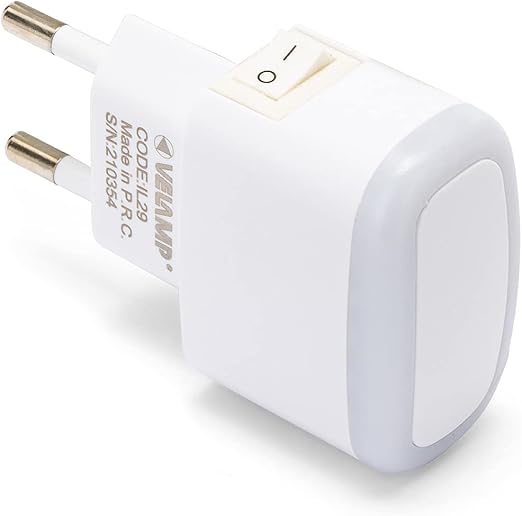 VELAMP FROOT Luce notturna LED con pulsante ON/OFF - Compatta ed elegante, illuminazione naturale â€“ Salvaspazio - Perfetta per camere da letto, corridoi, bagni e camerette â€“ Colore Bianco