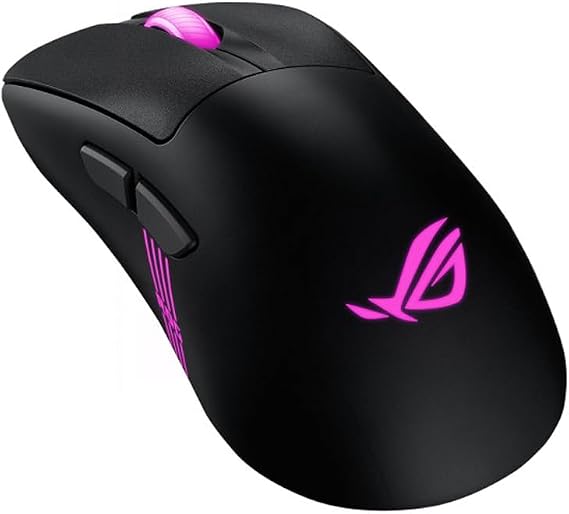 ASUS ROG Keris II Origin Ratón Gaming inalámbrico, 64 g, ergonómico, Conector Push-Fit Switch, Sensor óptico de 42K, ROG Micro Switch II, ROG Omni Receiver, 5 Botones programables, Negro