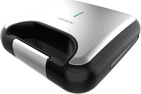 Cecotec Sandwichera Rock'nToast Classic +. 800 W, 2 Sándwiches con Acabados en Acero Inoxidable, Placas Triangulares con Revestimiento Antiadherente, Libre de PFOA, Asa Tacto Frío