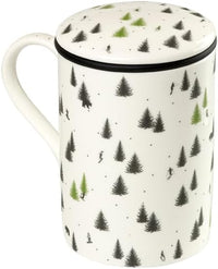 TEA SHOP - Taza de Té con filtro y tapa - Mug Classic Pyrenees - Taza para Tés e Infusiones de Porcelana - Taza con infusor para té