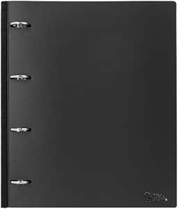 Carpeta liderpapel 4 anillas redondas 25 mm polipropileno din a4 ultra compacta con lomo extensible 4 cm (Negro)