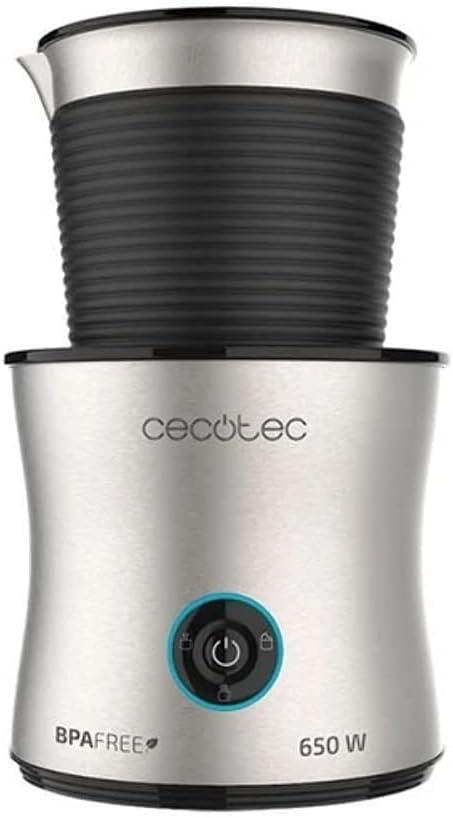 Cecotec Espumador de Leche Power Moca Spume 5000. 650 W, Capacidad de 400 ml, 4 Modos de funcionamiento, Prepara Chocolate caliente, Jarra de Acero Inoxidable, Base 360º Antideslizante