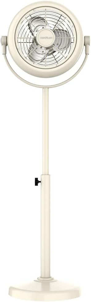 Cecotec Ventilador de Pie Retro EnergySilence 250 ClassicStyle Beige. 25W, Diámetro de 10", 3 Aspas Aerodinámicas, Inclinación Ajustable, 2 Velocidades, Diseño Elegante Color Beige