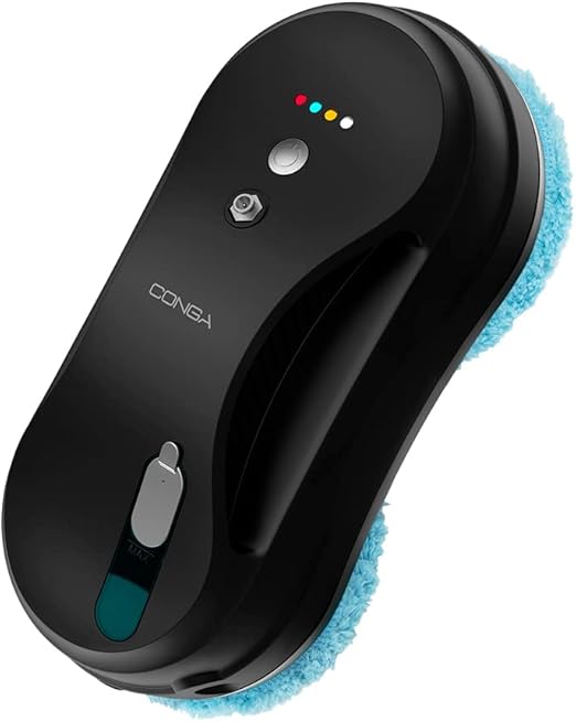 Cecotec Robot Limpiacristales Conga WinDroid 880 SprayWater Connected. 3 en 1, Navegación Inteligente, Control App, 4 Programas, Cable 5,5m, Sistema de Seguridad