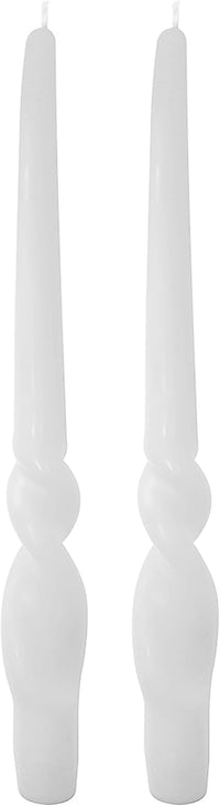 Juego de 4 velas artesanales con espiral Voluta - Altura 30 cm - Blanco