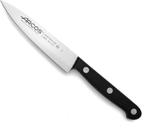 Arcos Küchenmesser Chef aus Edelstahl - Ergonomischer Griff aus Polyoxymethylen, Ideal für Schneiden und Schälen von kleinen Lebensmitteln - Klinge 120 mm, Farbe Schwarz, Serie Universal