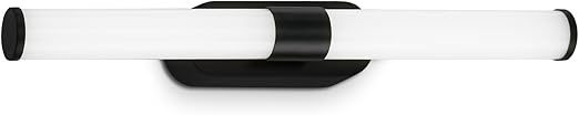 BRILONER - LED Spiegelleuchte Bad, Spiegellampe Badezimmer, Wandlampe, Wandleuchte, IP44, neutralweiße Lichtfarbe, 7W, Schwarz, 40 cm