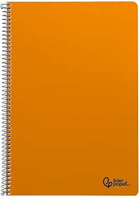 Cuaderno espiral liderpapel a4 smart tapa blanda 80h 75gr 2 rayas pauta 2,5mm con margen color naranja