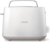 Philips Tostadora - 2 Ranuras, 8 Ajustes, Rejilla Calientabollos, Descongelación, Elevación Alta, Apagado Auto, Blanco (HD2581/00)