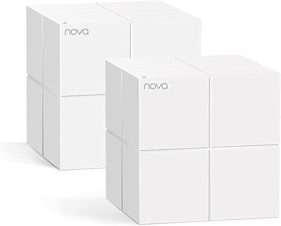 Tenda Nova MW6 - Router Mesh WiFi Solución Completa WLAN de Malla de Doble Banda (2 Estaciones, 4 Puertos Gigabit, MU-MIMO, hasta 330 m²), Pack 2