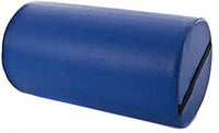QUIRUMED Cojín Rodillo, 55 x 25 cm, color Azul, Polipiel, Relleno de espuma, para Yoga, para Fitness, para Masaje