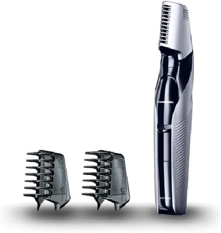 Panasonic ER-GK60-S503 - Recortadora de Barba y Precisión 3 en 1 (Recargable, Forma de Navaja, i-Shaper, 3 accesorios, Acero Inoxidable, Peine para Zonas Delicadas y para Perfilar la Barba), Plata