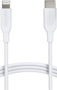 Amazon Basics Cable USB-2.0 tipo C a Lightning (certificado MFi), 1.8 m, color blanco