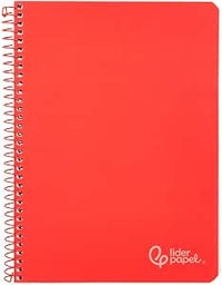 Cuaderno espiral liderpapel a4 witty tapa dura 80h 90gr dos rayas ancha pauta 3,5mm con margen color rojo