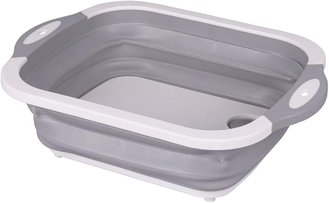 SìChef - Bandeja multifunción 3 en 1 para cortar, lavar y escurrir, plegable y ahorra espacio