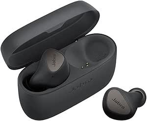 Jabra Elite 4 Auriculares Inalámbricos, Discretos y Cómodos, con Cancelación Activa de Ruido (ANC), Spotify Tap, Google Fast Pair, Microsoft Swift Pair y Bluetooth Multipunto, Gris Oscuro