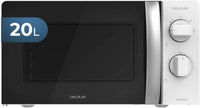 Cecotec Microondas ProClean 2010. 700 W de Potencia, 20L de Capacidad, Tecnología 3DWave, Modo Descongelación, 6 Niveles de Potencia, Temporizador 30 mins, Diseño Compacto