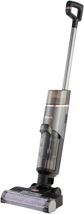 Shark HydroVac Aspiradora mopa sin cable, aspira y friega suelos, con cepillo multisuperficie giratorio antimicrobiano para eliminar olores, limpia en seco y húmedo, modo autolimpieza, gris WD210EU