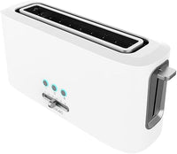 Cecotec Tostadora Toast&Taste 10000 Extra White. 980 W, Ranura larga extraancha, Función Recalentar, Descongelar y Cancelar, Plástico, Varillas superiores, Blanco