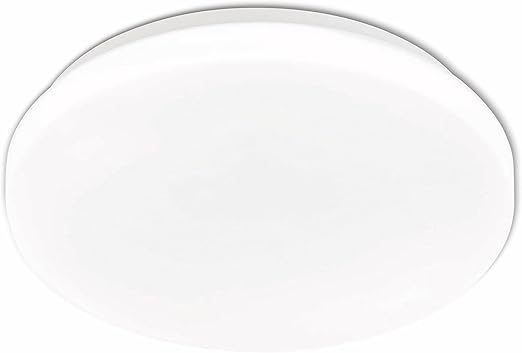 Eglo Plafón POGLIOLA, diámetro 26 cm, aplique de pared, plafón LED de acero y plástico en blanco, lámpara de sala de estar, lámpara de cocina, lámpara de despacho, lámpara para techo del pasillo